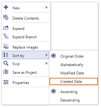 MarketingTracker sort by created date